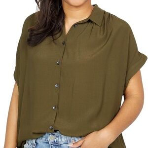 Madewell Women's Central Drapey Shirt - Kale, XL